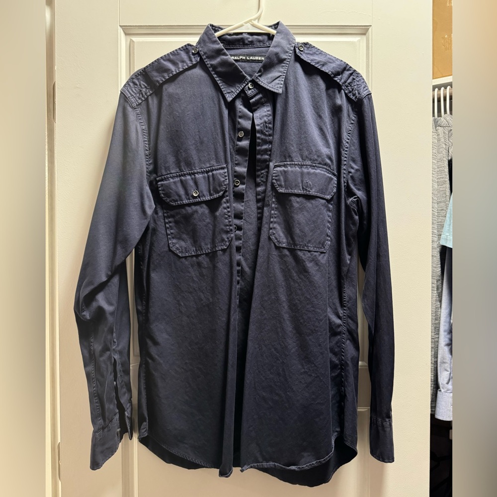 Ralph Lauren Black Label military style shirt-dark blue